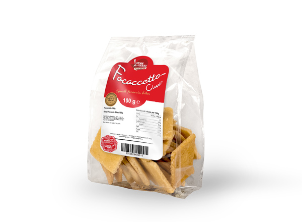 Focaccetta Storie di Gusto™, la vera focaccia genovese, Linea Classica flow pack