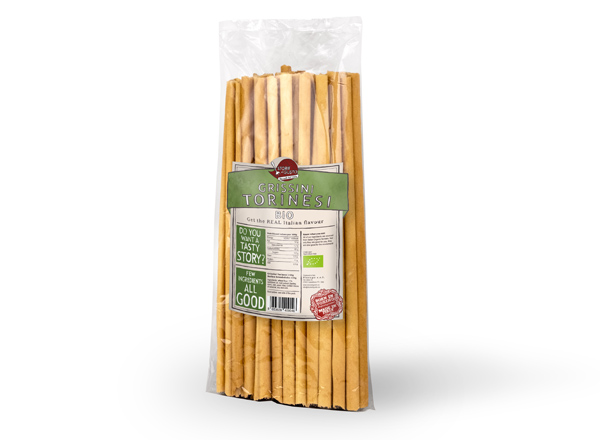Grissino Torinese Storie di Gusto™ Linea La Tradizione BIO in pack con etichetta